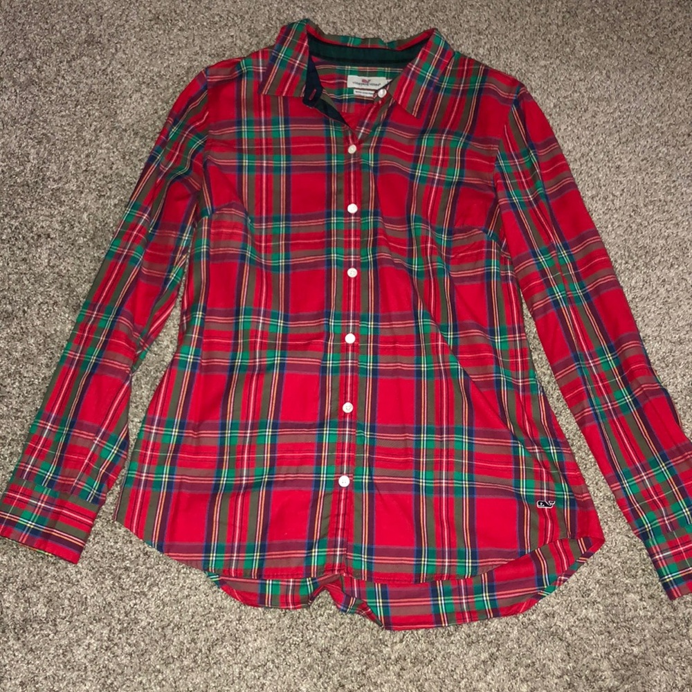 Holiday cashmere button down